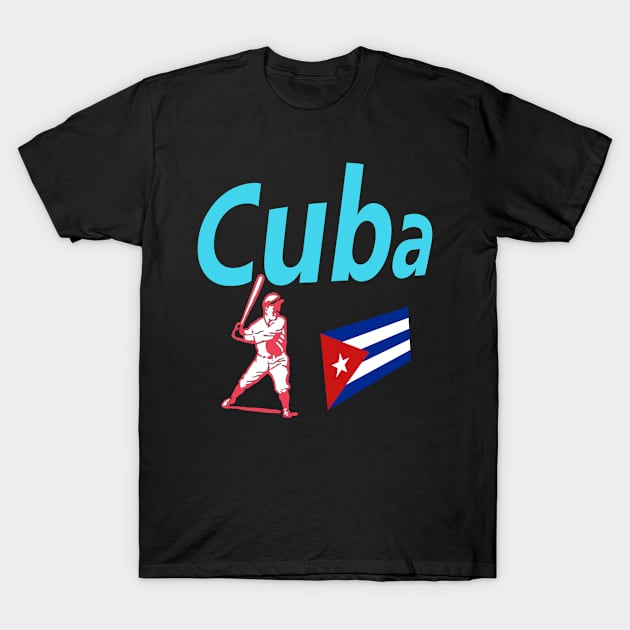 Cuba Baseball T-Shirt by Lobo Del Noir